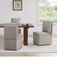 thumbnail image 1 of CHITA Dining Chair with Caster Set of 2, Modern Dining Room Chair with Storage, Fabric in Beige, 1 of 13