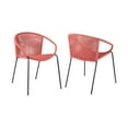 thumbnail image 1 of Dining Chair with Interwoven Geometric Seat and Back, Set of 2, Pink, 1 of 5
