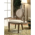 thumbnail image 1 of Dining Chairs 2pcs Set Rustic Oak And Beige Padded Fabric Seat Solid wood Dining Room Furniture Unique Design, 1 of 6
