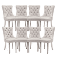 thumbnail image 1 of Dining Chairs, Accent Diner Chairs with Nailhead Trim and Back Ring Pull, Velvet Fabric Dining Room Chairs, Side Chair Kitchen Chairs with Chrome Stainless Steel Plating Legs (Set of 8), 1 of 9