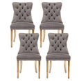 thumbnail image 1 of Dining Chairs, Accent Diner Chairs with Nailhead Trim and Back Ring Pull, Velvet Fabric Dining Room Chairs, Side Chair Kitchen Chairs with Golden Stainless Steel Plating Legs (Set of 4), 1 of 9
