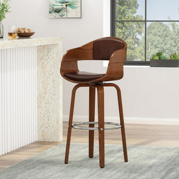 Dining Chairs, BAR STOOL, Dark Brown Wooden Dining Chairs,Wood Fabric Dining Chairs, Furniture Dining Furniture Seating for Dining BAR STOOL