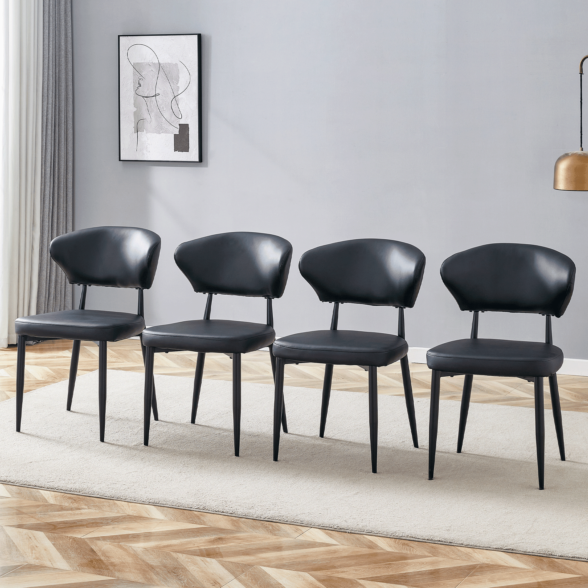 Curated visual reference: Ergonomic Minimalist Chair Design Reference: Dining Chairs Black Minimalist Ergonomic Dining Chair With A Curved