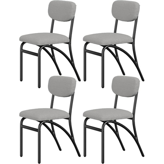 Dining Chairs,Boucle Dining Chairs Set of 4,Mid-Century Modern Upholstered Kitchen Dining Room Chairs with Arched Metal Legs for Dining Room Kitchen Living Room