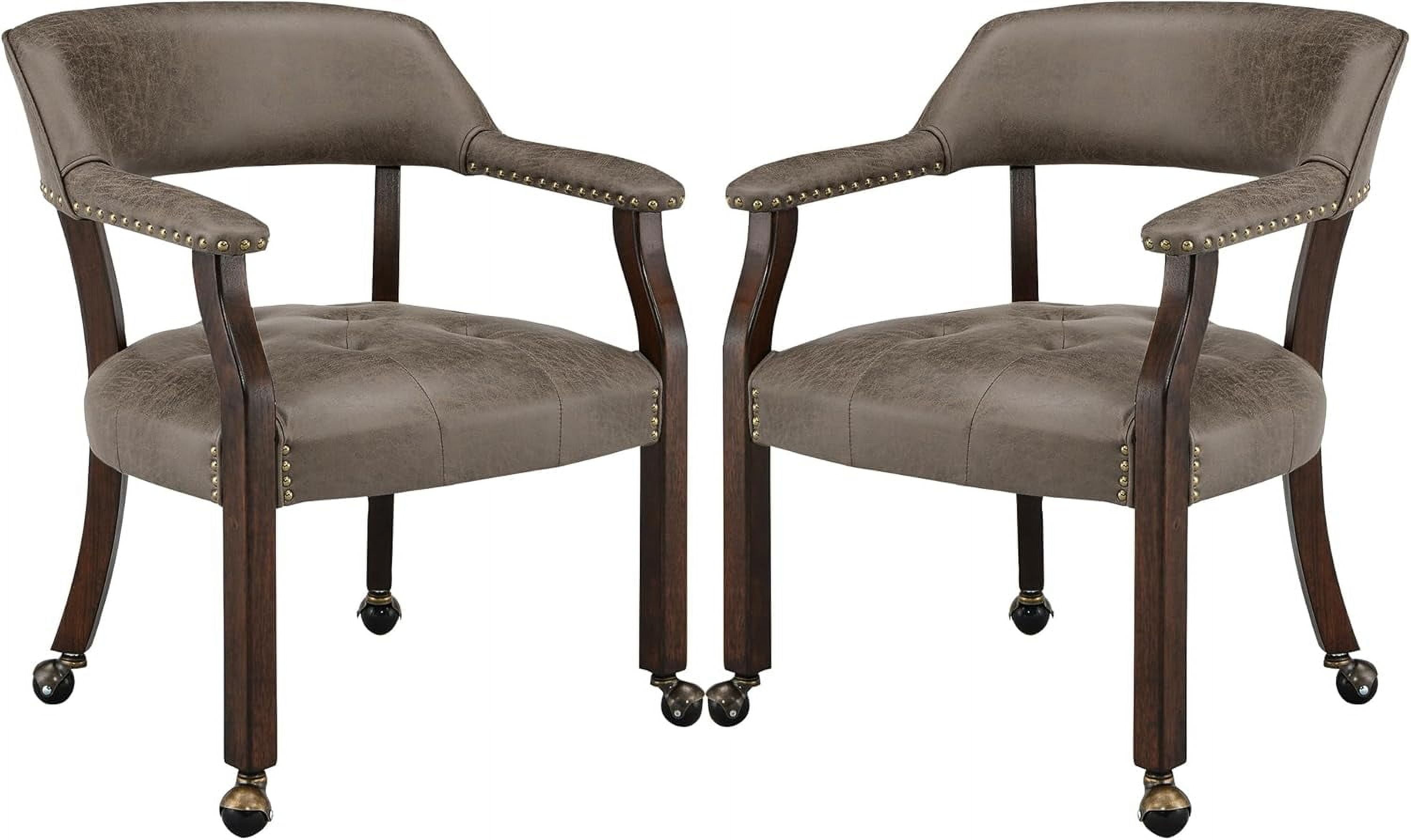 Dining Chairs with Casters and Arms Large Rolling Dining Chairs with