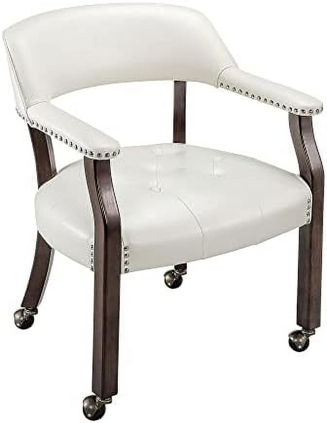 Dining Chairs with Casters and Arms Rolling Dining Chairs with Wheels Game Poker Table Chairs