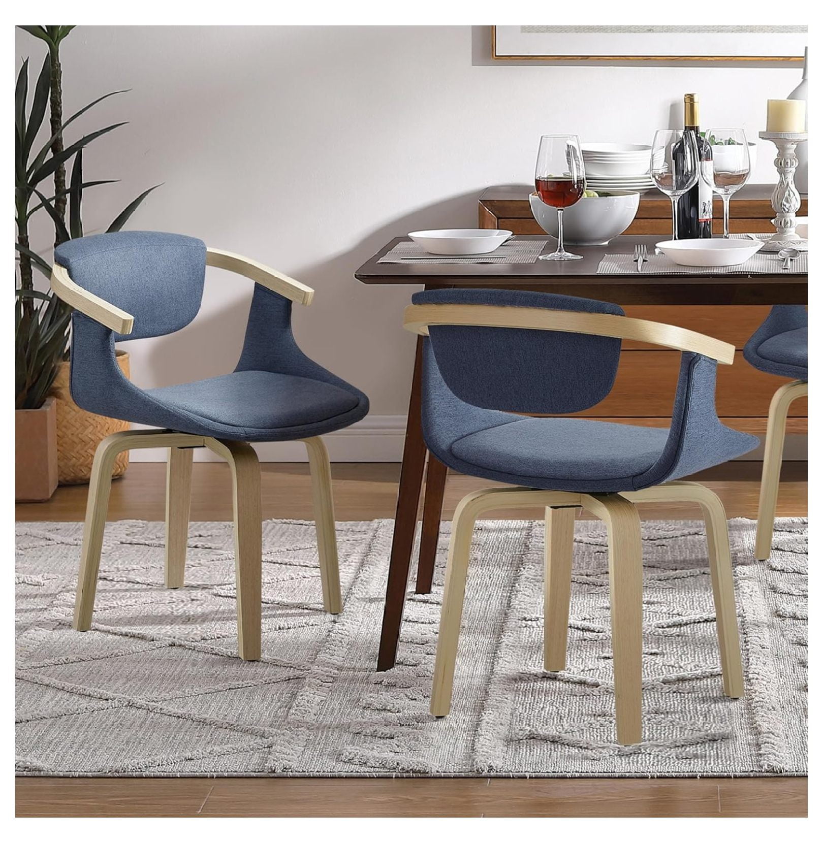 Dining Chairs Century Modern Fabric Upholstered Swivel Dining Room