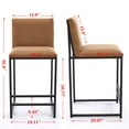 thumbnail image 1 of Dining Chairs Counter Height Bar Stools Set of 2, Upholstered Linen Bar Chairs, Metal Footrest and Frame for Kitchen,Dining Room,COFFEE,Wooden Dining Chairs, 1 of 8