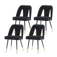 thumbnail image 1 of Dining Chairs Cushion Seat Back with Metal Legs Kitchen Dining Room Chair Set Upholstered Velvet Fabric Accent Chair(Black,Set of 4), 1 of 8