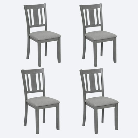 Dining Chairs Dining Chairs Only, Wooden Dining Chairs Set of 4, Kitchen Chair with Padded Seat, Upholstered Side Chair for Dining Room, Living Room, Gray,Wooden Dining Chairs