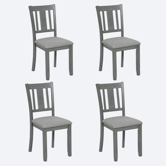 Dining Chairs Dining Chairs Only, Wooden Dining Chairs Set of 4, Kitchen Chair with Padded Seat, Upholstered Side Chair for Dining Room, Living Room, Gray,Wooden Dining Chairs