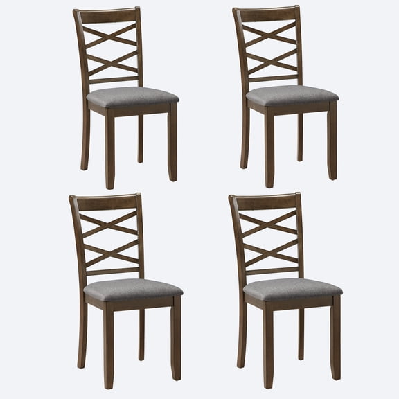 Dining Chairs Dining Chairs Only, Wooden Dining Chairs Set of 4, Kitchen Chair with Padded Seat, Upholstered Side Chair for Dining Room, Living Room, Walnut,Dining Room Seating