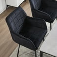 thumbnail image 1 of Dining Chairs Dining Chairs Set of 2, Upholstered Kitchen Chairs with Comfortable Seat, velvet Dining Chairs with Armrests, Easy to Assemble and Clean, for Dining Room, Kitchen, Living Room,Black,Woo, 1 of 10