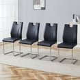 thumbnail image 1 of Dining Chairs Four PU bow-shaped chairs in light luxury style, with electroplated and thickened metal legs, resistant to sun exposure and stains. A fashionable seat combination for dining room and li, 1 of 13