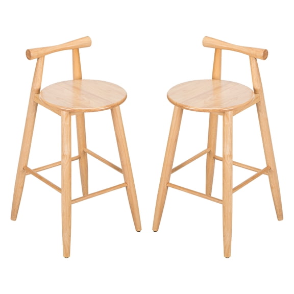 Dining Chairs Grove Indoor Rubberwood Barstool, Natural Finished, Set of 2,Fabric Dining Chairs