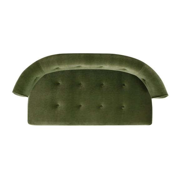 Dining Chairs Jared Roll Arm Tufted Bench Settee, Olive Green Performance Velvet,Fabric Dining Chairs