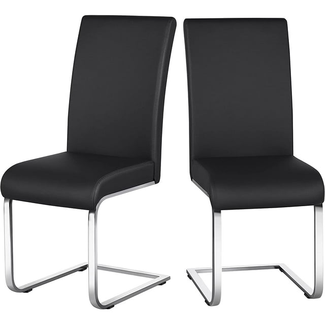 Dining Chairs Leather High Back Dining Room Chairs with Metal Legs