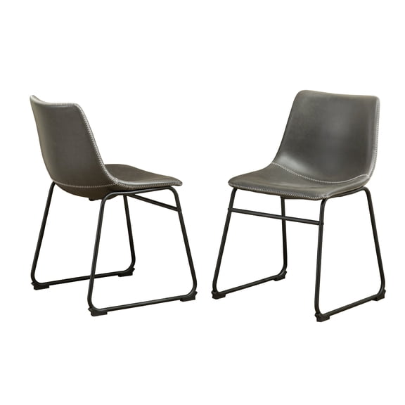 Dining Chairs Lotusville Vintage PU Leather Dining Chairs, Set of 2, Antique Grey,Fabric Dining Chairs