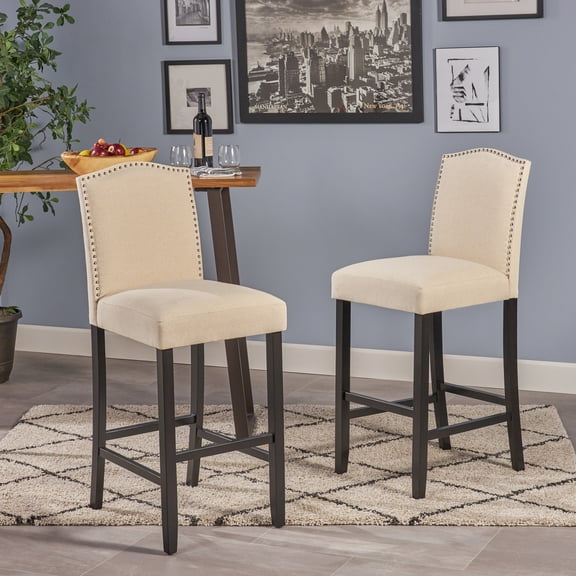 Dining Chairs, MARKSON KD BARSTOOL MP2(set of 2), Ivory Wooden Dining Chairs,Fabric Fabric Dining Chairs, Furniture Dining Furniture Seating for Dining MARKSON KD BARSTOOL MP2(set of 2)