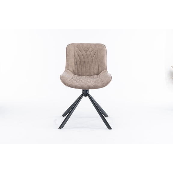 Dining Chairs Mid-Century Modern Tufted Diamond Pattern Dining Chair, (Set of 2),Swivel Accent Chair with Metal Legs, Upholstered Rotating Chair for Dining Room Kitchen - Beige,Fabric Dining Chairs