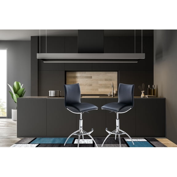 Dining Chairs Modern Barstool Leatherette/Chrome Adjustable Height In Black Color,Wooden Dining Chairs