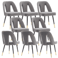 thumbnail image 1 of Dining Chairs, Modern Kitchen Dining Room Chairs, Upholstered Dining Accent Side Chairs in Velvet Cushion Seat with Nailheads and Gold Tipped Black Metal Legs (Set of 8), 1 of 8