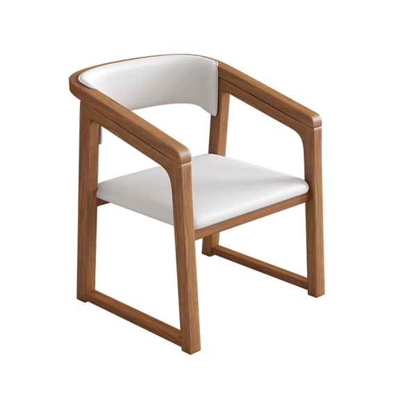 Dining Chairs Modern, Leisure Chair For Bedroom, Mid Century Accent Armchairs Side With Leather Seat Wooden Legs Kitchen Cafe Living Room Decor Furniture Contemporary Club Chair