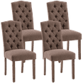 thumbnail image 1 of Dining Chairs Modern Upholstered Set of 4 Fabric Dining Chairs with Wood Legs, Brown, 1 of 7