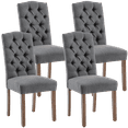 thumbnail image 1 of Dining Chairs Modern Upholstered Set of 4 Fabric Dining Chairs with Wood Legs, Darkgrey, 1 of 7