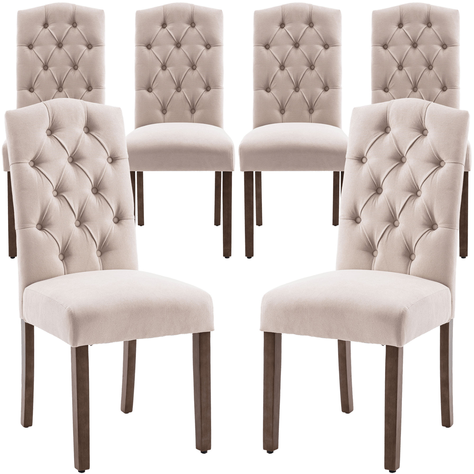 Dining Chairs Modern Upholstered Set of 6 Fabric Dining Chairs with