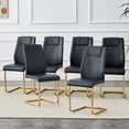 thumbnail image 1 of Dining Chairs Modern dining chairs with faux leather padded seats, dining room chairs, gold metal leg upholstered chairs, suitable for kitchens, living rooms, bedrooms, and offices, set of 6 (black+P, 1 of 27
