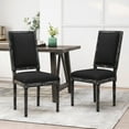 thumbnail image 1 of Dining Chairs Of 2, French Country Appeal - Upholstered In Black, Rectangular , Fluted Legs Theme, 1 of 6