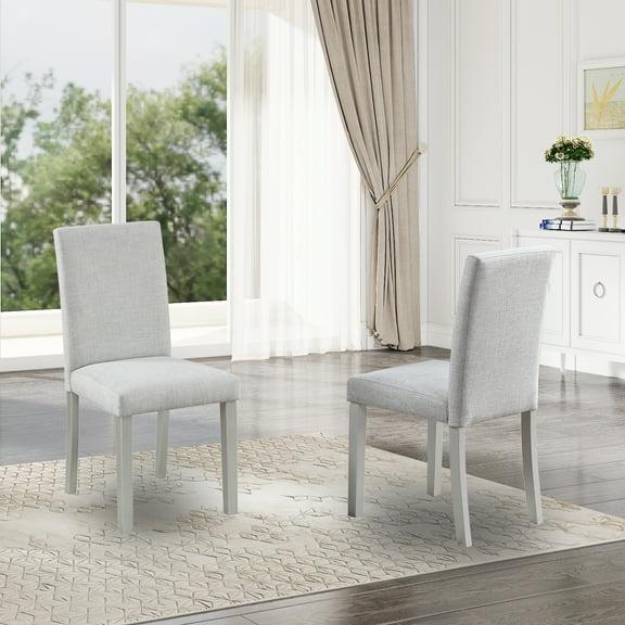 Dining Chairs Only, Dining Chairs set for 4, Kitchen Chair with Padded Seat, Side Chair for Dining Room, Gray