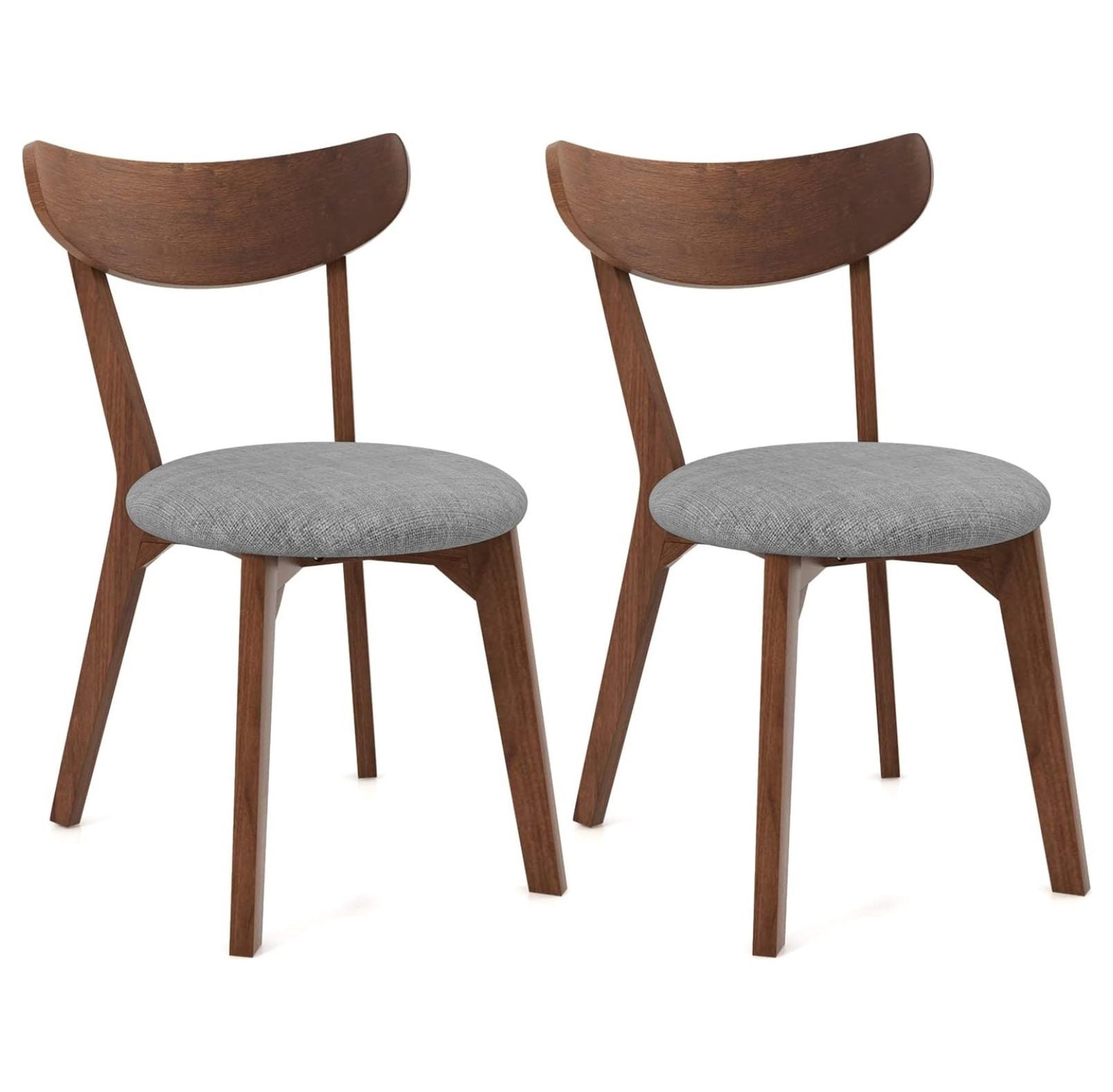 Dining Chairs Set of 2, -Century Modern Kitchen & Dining Chairs with Curved Back and Cushioned ...