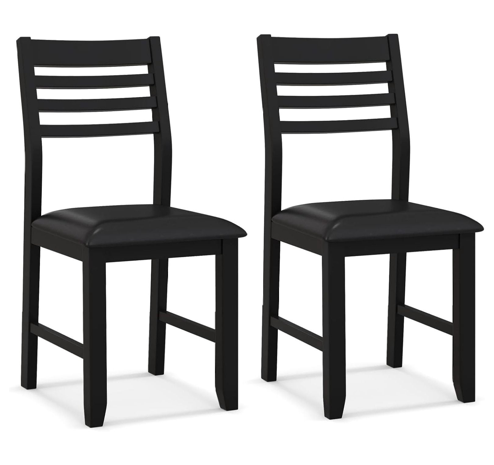 Dining Chairs Set of 2, Ladder Back Kitchen Side Chairs with Rubber