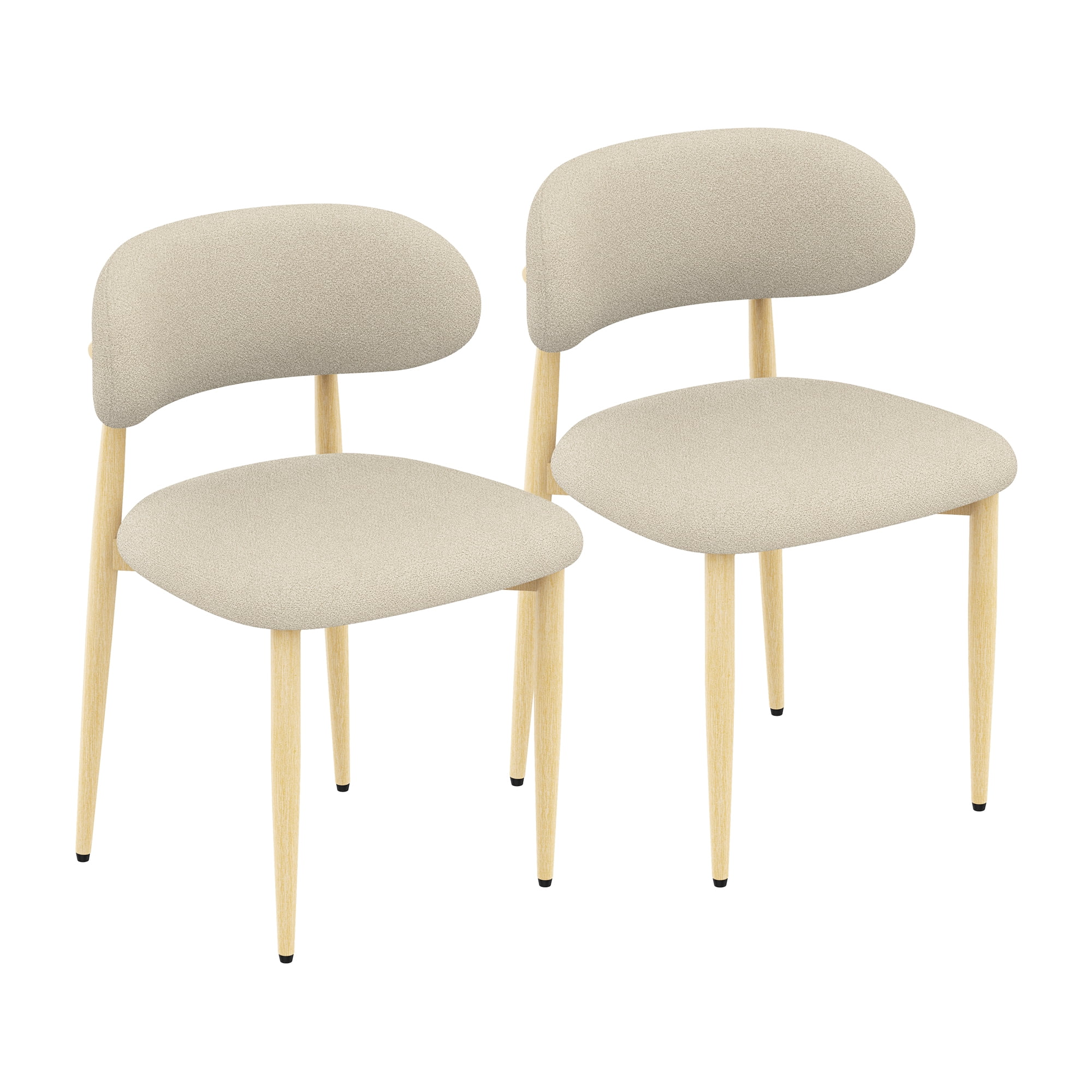 Dining Chairs Set Of 2, Lamb Wool Fabric Cushioned Dining Chair, Carbon Steel Chair Leg Bracket With Wooden Veneer, Suitable For Commercial And Family Restaurants