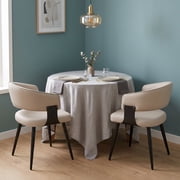 Modern Kitchen Chair Set of 2, Upholstered Faux Leather Dining Chairs with Curved Back, Easy to Clean for Dining Room Restaurant Cafe,Gray
