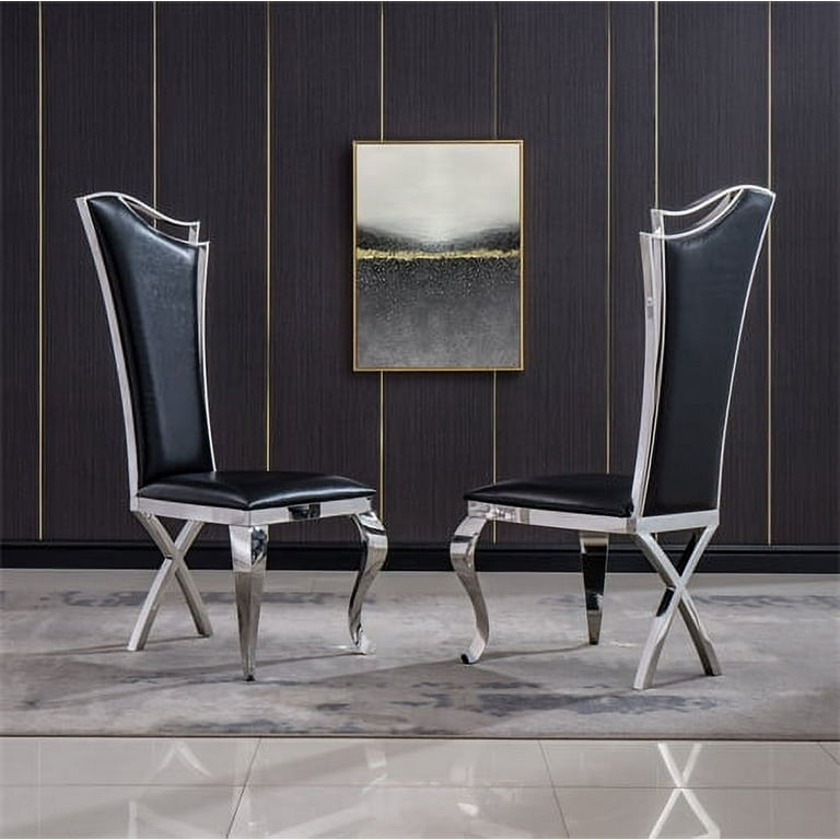 Dining Chairs Set of 2 Modern Leatherette Upholstered Parsons