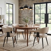 Modern Kitchen Chair Set of 4, Upholstered Faux Leather Dining Chairs with Curved Back, Easy Assembly for Dining Room Restaurant Cafe, Gray