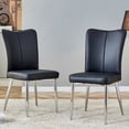 thumbnail image 1 of Dining Chairs Set of 2, PU Office Chairs with Metal Semi Matte Chair Legs, Modern Minimalist Dining Chairs, Kitchen and Dining Room Chairs Suitable for Restaurants, Living Rooms, and Offices, Black, 1 of 8
