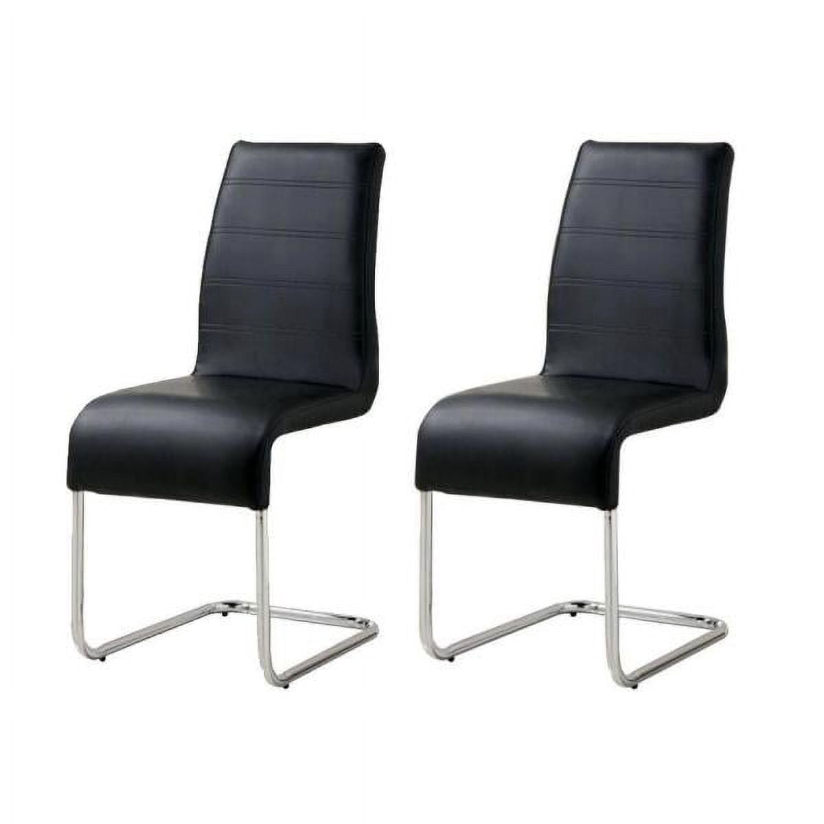 Dining Chairs Set of 2, Padded Leatherette Side Chairs with High Backrest and Metal Chrome Legs ...