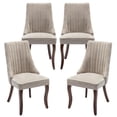 thumbnail image 1 of Dining Chairs Set of 4, Paproos Velvet Upholstered Dining Chairs, Mid Century Accent Chair Side Chair with High Backrest and Solid Wood Legs, Dining Kitchen Living Room, Beige, 1 of 13