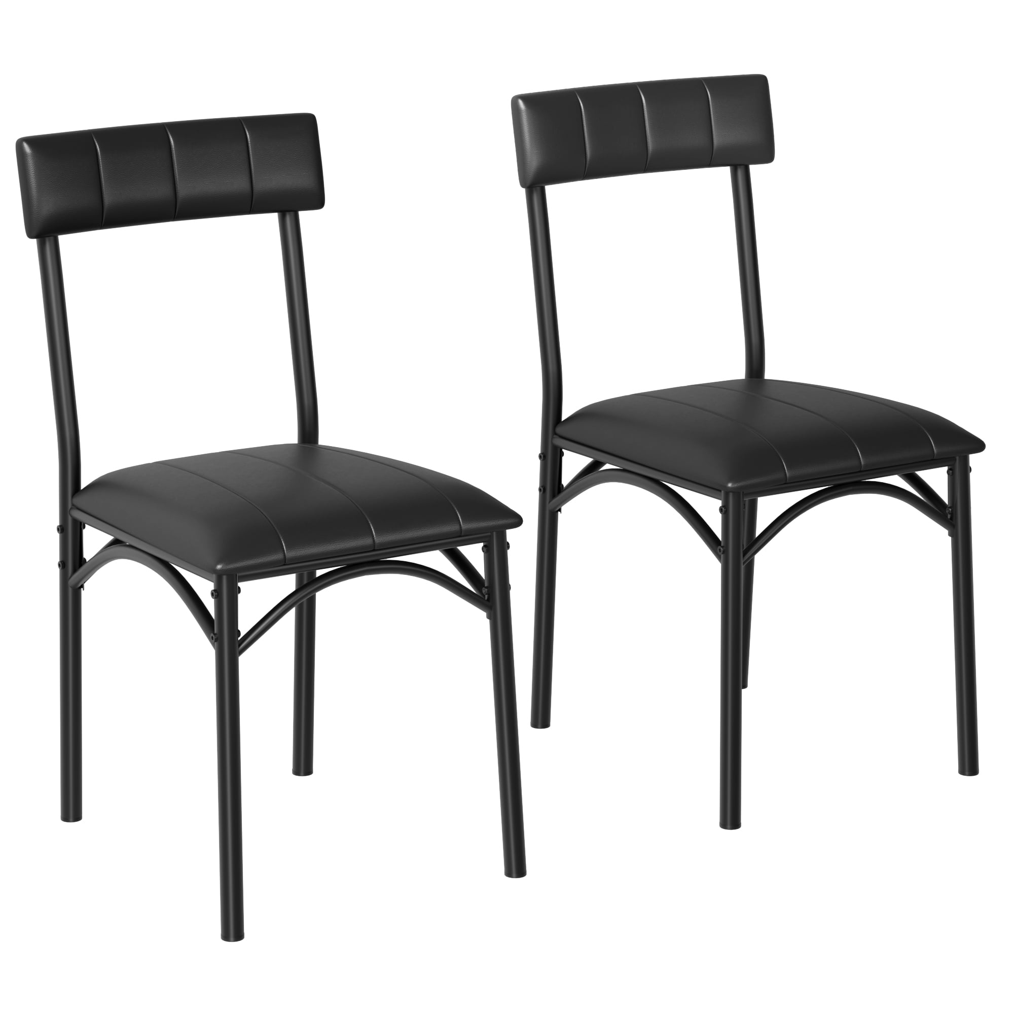 Dining Chairs Set of 2, Upholstered Dining Chairs with Back, PU Leather