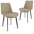 thumbnail image 1 of Dining Chairs Set of 2 Upholstered Dining Accent Chairs with Sturdy Metal Legs,Modern Armless Kitchen & Dining Room Chairs in Faux Leather Cushion Seat for Living Room,Kitchen,Tan, 1 of 6
