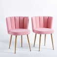 thumbnail image 1 of Dining Chairs Set of 2,Upholstered Dining Side Chairs with Wood Legs and Comfy Backrest,Modern Simple Style Soft Padded Seat,Tufted Armless Leisure Chair for Living Room, Bedroom, Kitchen,Pink, 1 of 9