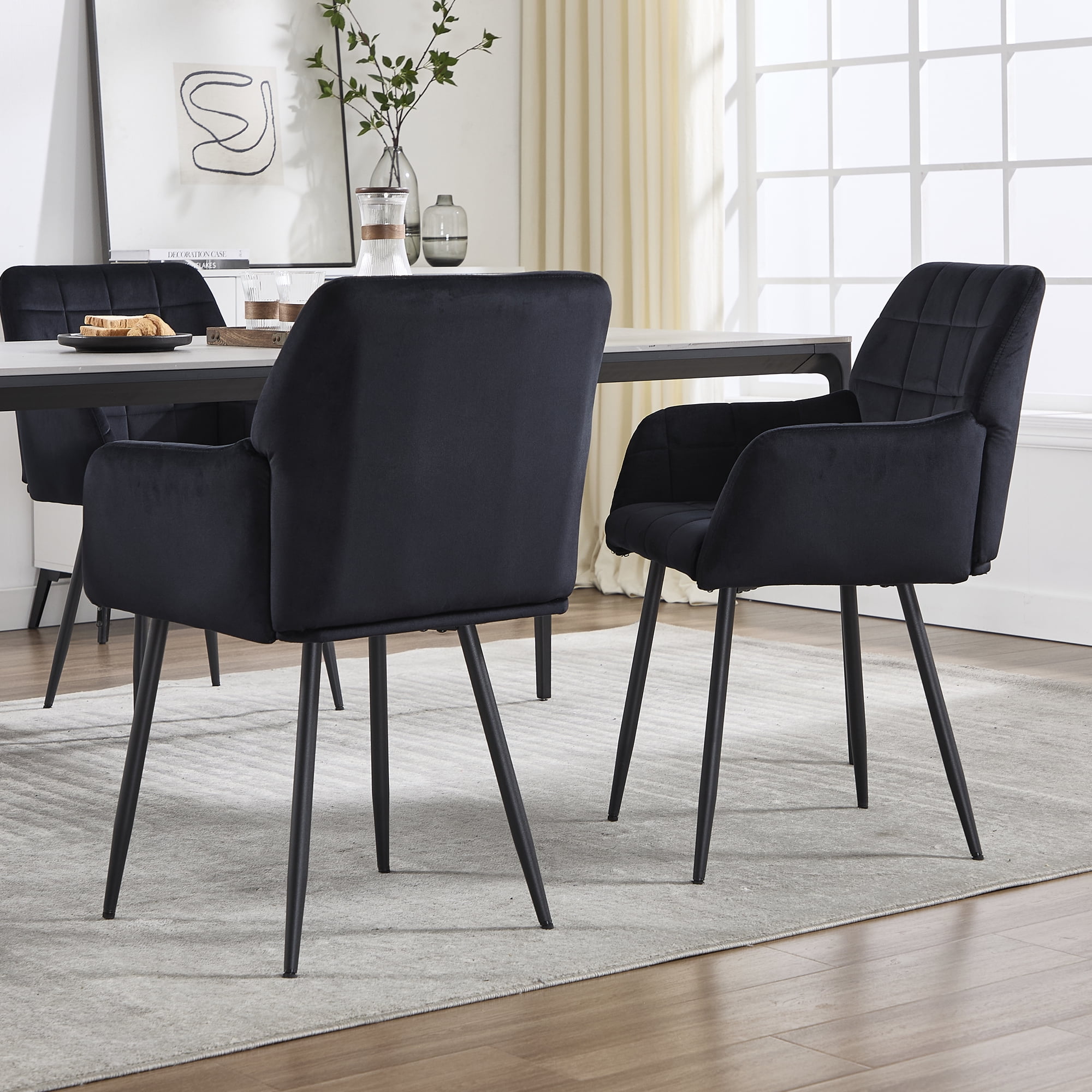 Dining Chairs Set of 2, Upholstered Kitchen Chairs with Comfortable ...