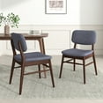 thumbnail image 1 of Dining Chairs Set of 2, Upholstered Mid Century Modern Kitchen Chairs with Padded Cushion and Backrest, Dining Room Accent Chairs for Living Room, Charcoal, 1 of 6