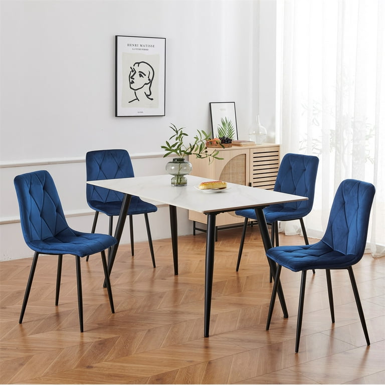 Dining Chairs Set of 4 Indoor Velvet Dining Chairs with Cushion