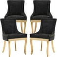thumbnail image 1 of Dining Chairs Set of 4, Kitchen & Dining Room Chairs, Chenille Fabric Upholstered Dinning Chairs, Sillas De Comedor, Nailhead Trim, Metal Legs (Black, 4 Pcs), 1 of 11