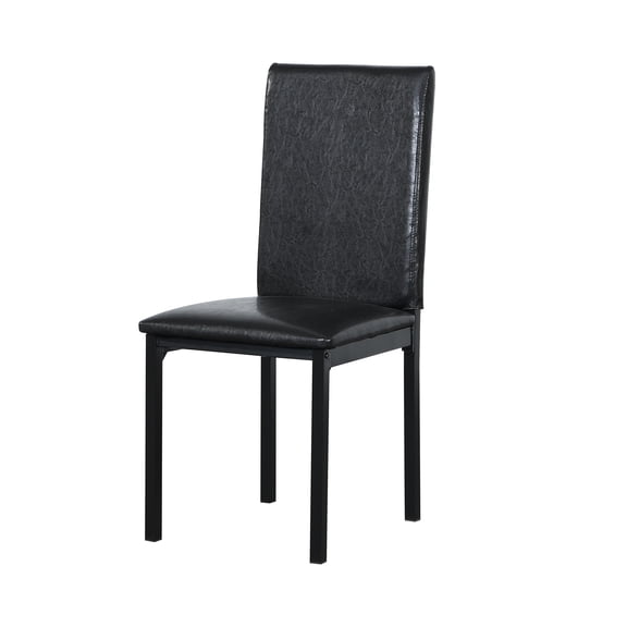 Dining Chairs, Set of 4 Metal Frame Seats with Brown Bi-Cast Vinyl Faux Leather Upholstery, Ergonomic Padded Backrest, 250lbs Capacity, Minimalist Industrial Style for Dining Room